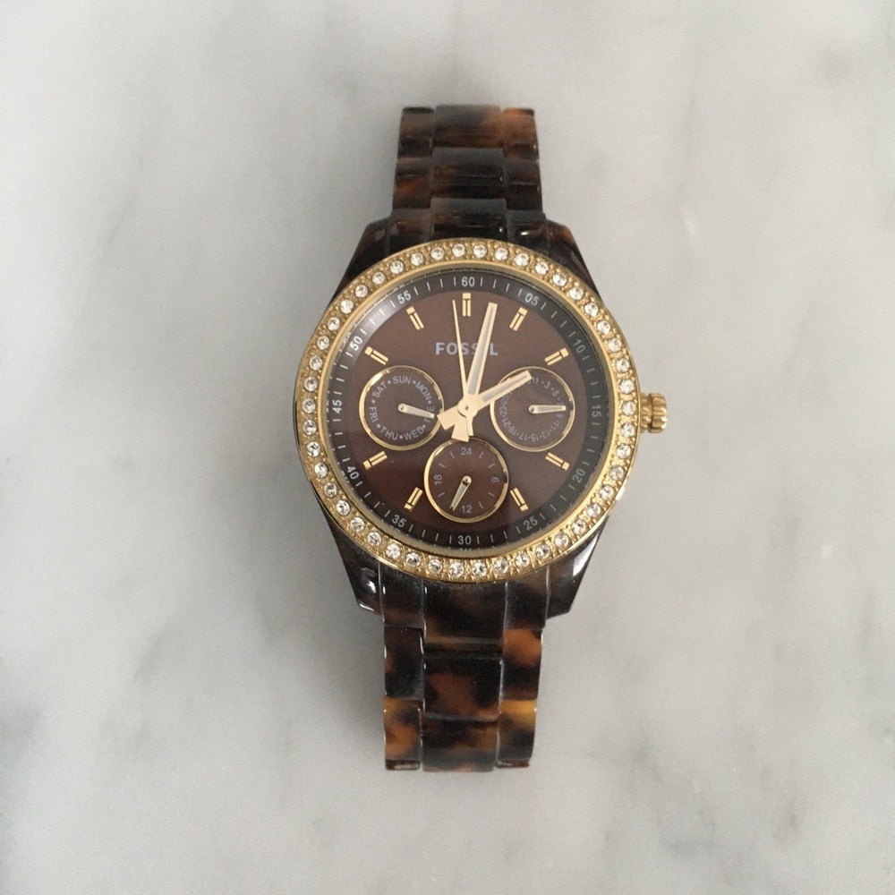COPY - Fossil tortoise print ladies watch